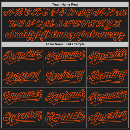 Custom Black Black-Orange Two-Button Unisex Softball Jersey
