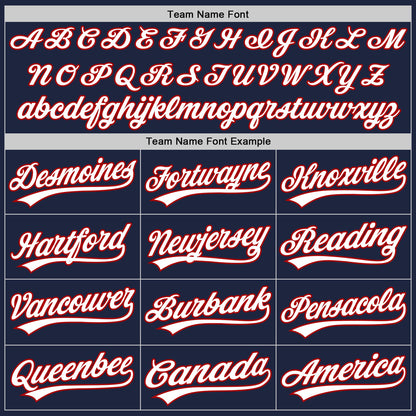 Custom Navy White-Red Two-Button Unisex Softball Jersey