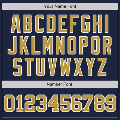 Custom Navy Old Gold-White Two-Button Unisex Softball Jersey