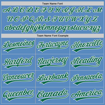 Custom Powder Blue Kelly Green-White Two-Button Unisex Softball Jersey
