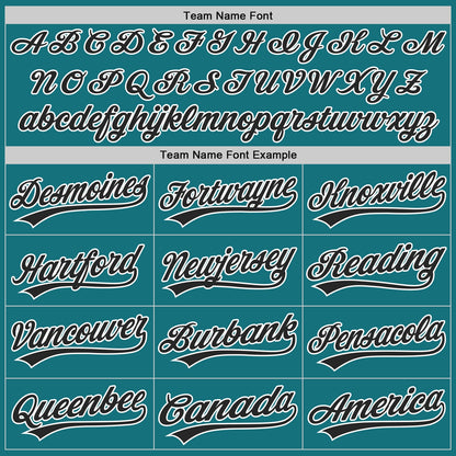 Custom Teal Black-White Two-Button Unisex Softball Jersey