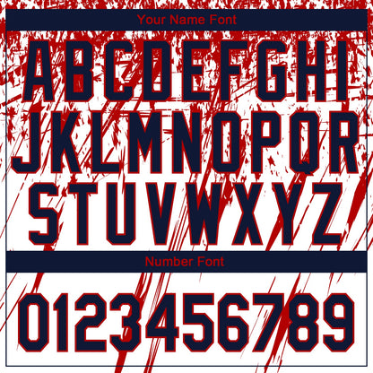 Custom White Navy-Red 3D American Flag Scratch Brush Stroke Star Raglan Sleeves Two-Button Unisex Softball Jersey