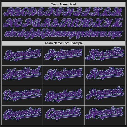 Custom Black Light Blue Pinstripe Purple Two-Button Unisex Softball Jersey