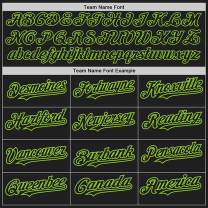 Custom Black Neon Green Pinstripe Neon Green Two-Button Unisex Softball Jersey