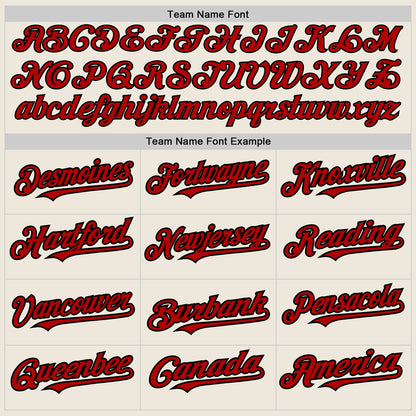 Custom Cream Black Pinstripe Red Two-Button Unisex Softball Jersey