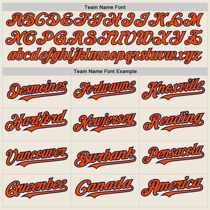 Custom Cream Navy Pinstripe Orange Two-Button Unisex Softball Jersey