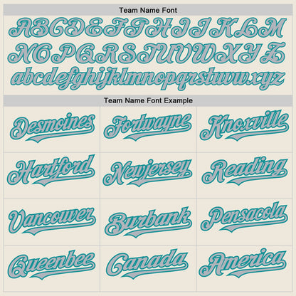 Custom Cream Teal Pinstripe Gray Two-Button Unisex Softball Jersey