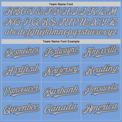 Custom Light Blue Steel Gray Pinstripe Gray Two-Button Unisex Softball Jersey