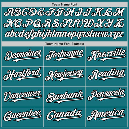 Custom Teal Black Pinstripe White Two-Button Unisex Softball Jersey