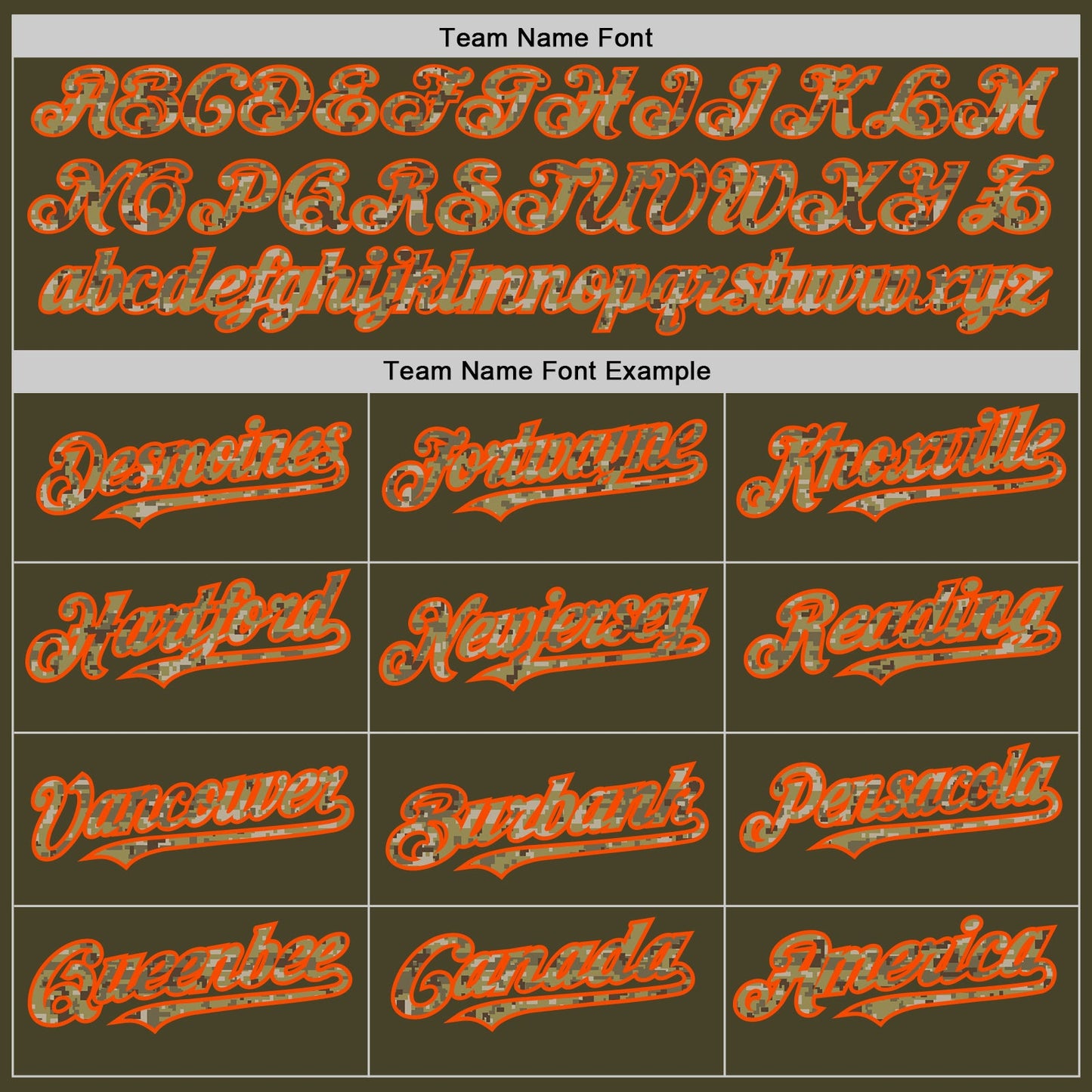 Custom Olive Orange Pinstripe Camo Salute To Service Two-Button Unisex Softball Jersey