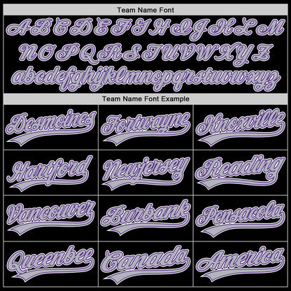 Custom Black Gray-Purple Two-Button Unisex Softball Jersey