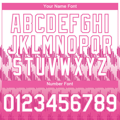 Custom White Pink 3D Pattern Lines Two-Button Unisex Softball Jersey