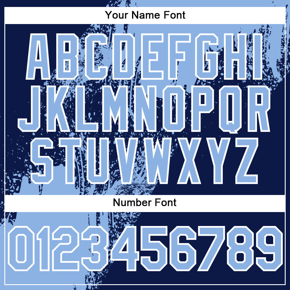 Custom Light Blue Navy-White 3D Pattern Abstract Brush Stroke Two-Button Unisex Softball Jersey