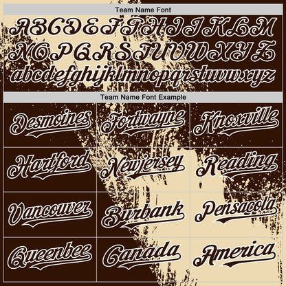 Custom Cream Brown-White 3D Pattern Abstract Brush Stroke Two-Button Unisex Softball Jersey
