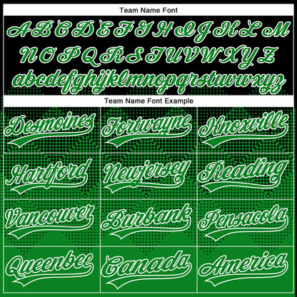 Custom Black Grass Green-White 3D Gradient Square Shape Two-Button Unisex Softball Jersey