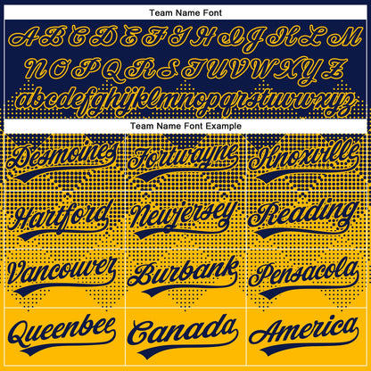 Custom Navy Gold 3D Gradient Square Shape Two-Button Unisex Softball Jersey