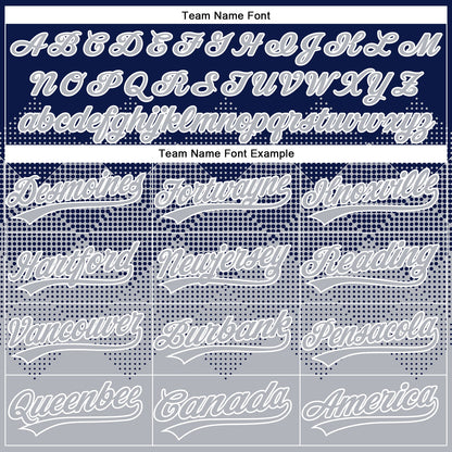 Custom Navy Gray-White 3D Gradient Square Shape Two-Button Unisex Softball Jersey