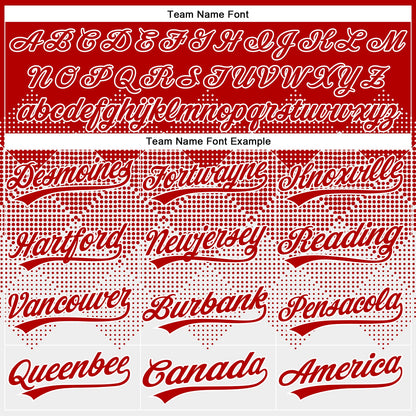 Custom Red White 3D Gradient Square Shape Two-Button Unisex Softball Jersey