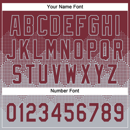 Custom Burgundy Gray 3D Gradient Square Shape Two-Button Unisex Softball Jersey