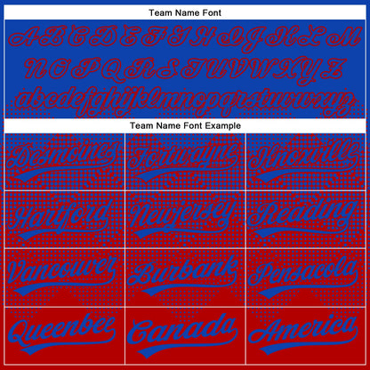 Custom Thunder Blue Red 3D Gradient Square Shape Two-Button Unisex Softball Jersey