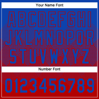Custom Thunder Blue Red 3D Gradient Square Shape Two-Button Unisex Softball Jersey