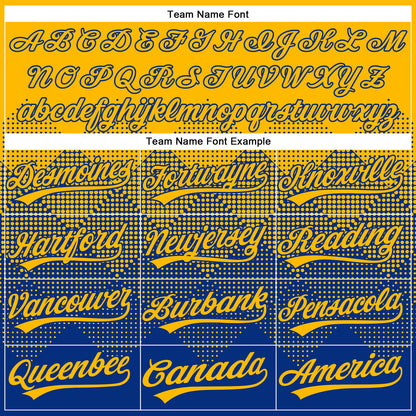Custom Gold Royal 3D Gradient Square Shape Two-Button Unisex Softball Jersey