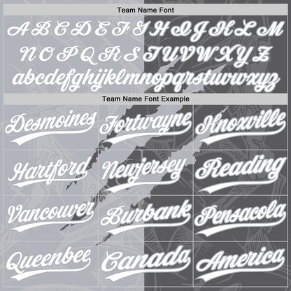 Custom Graffiti Pattern White Steel Gray-Gray 3D Scratch Two-Button Unisex Softball Jersey