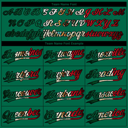 Custom Kelly Green Vintage Mexican Flag Red-Black Mexico Two-Button Unisex Softball Jersey