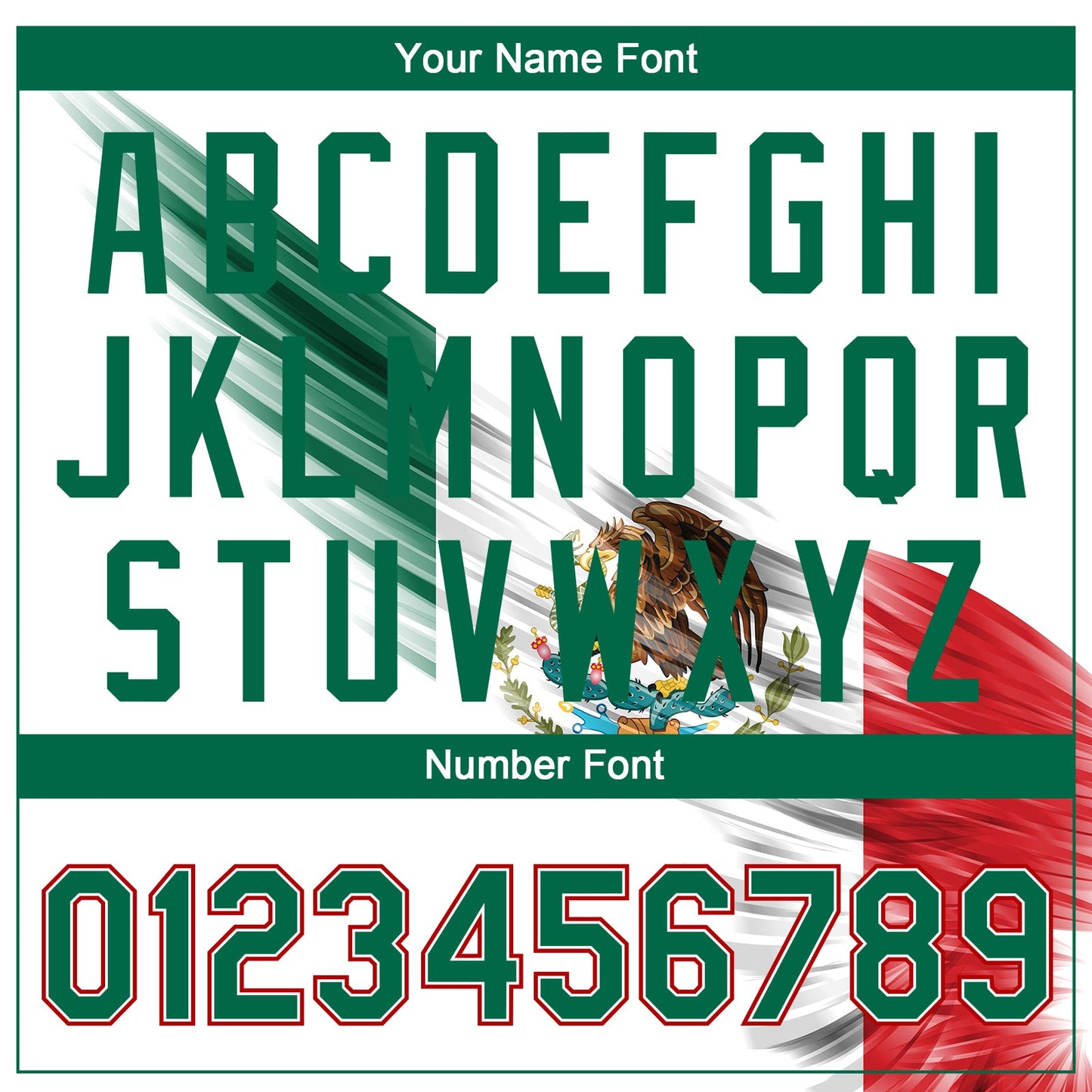 Custom White Kelly Green-Red The Abstract Wing With Mexican Flag Two-Button Unisex Softball Jersey