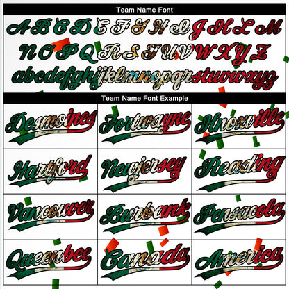 Custom White Vintage Mexican Flag Red-Black Mexico Two-Button Unisex Softball Jersey