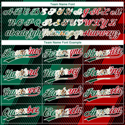 Custom Black Vintage Mexican Flag Kelly Green Red-White Mexico Two-Button Unisex Softball Jersey