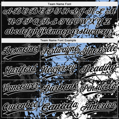 Custom Black Light Blue-White Dripping Splatter Cracked Texture Two-Button Unisex Softball Jersey