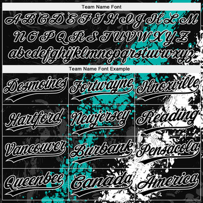 Custom Black Aqua-White Dripping Splatter Cracked Texture Two-Button Unisex Softball Jersey