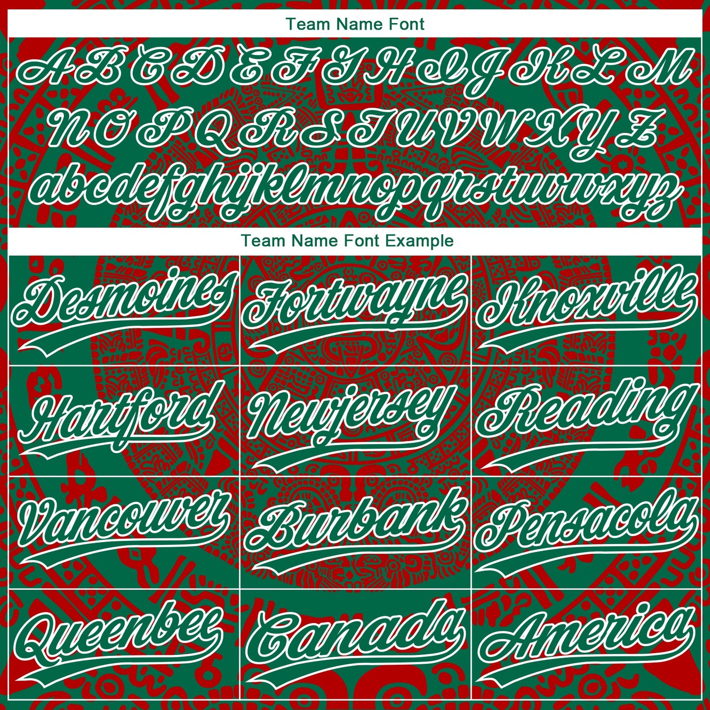 Custom Kelly Green Red-White Ethnic Aztec Mexican Heritage Two-Button Unisex Softball Jersey