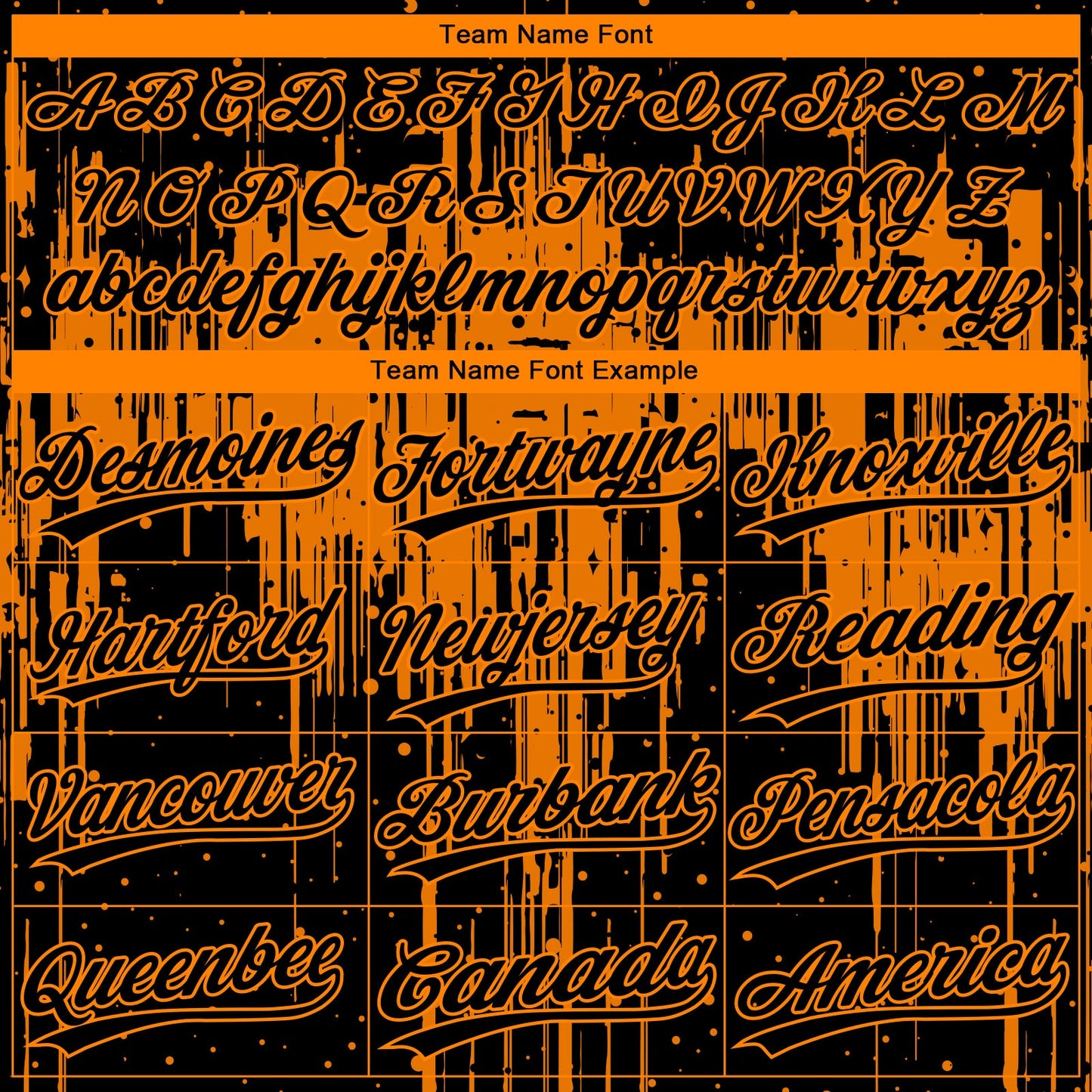 Custom Black Bay Orange Dripping Splatter Paint Two-Button Unisex Softball Jersey