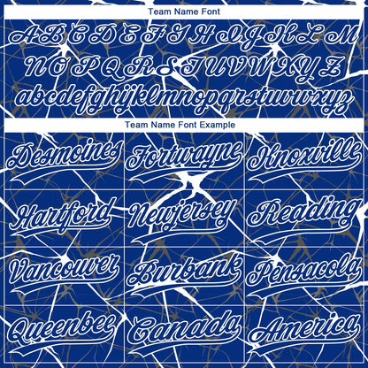 Custom Royal White  Abstract Network Two-Button Unisex Softball Jersey