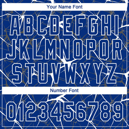 Custom Royal White  Abstract Network Two-Button Unisex Softball Jersey