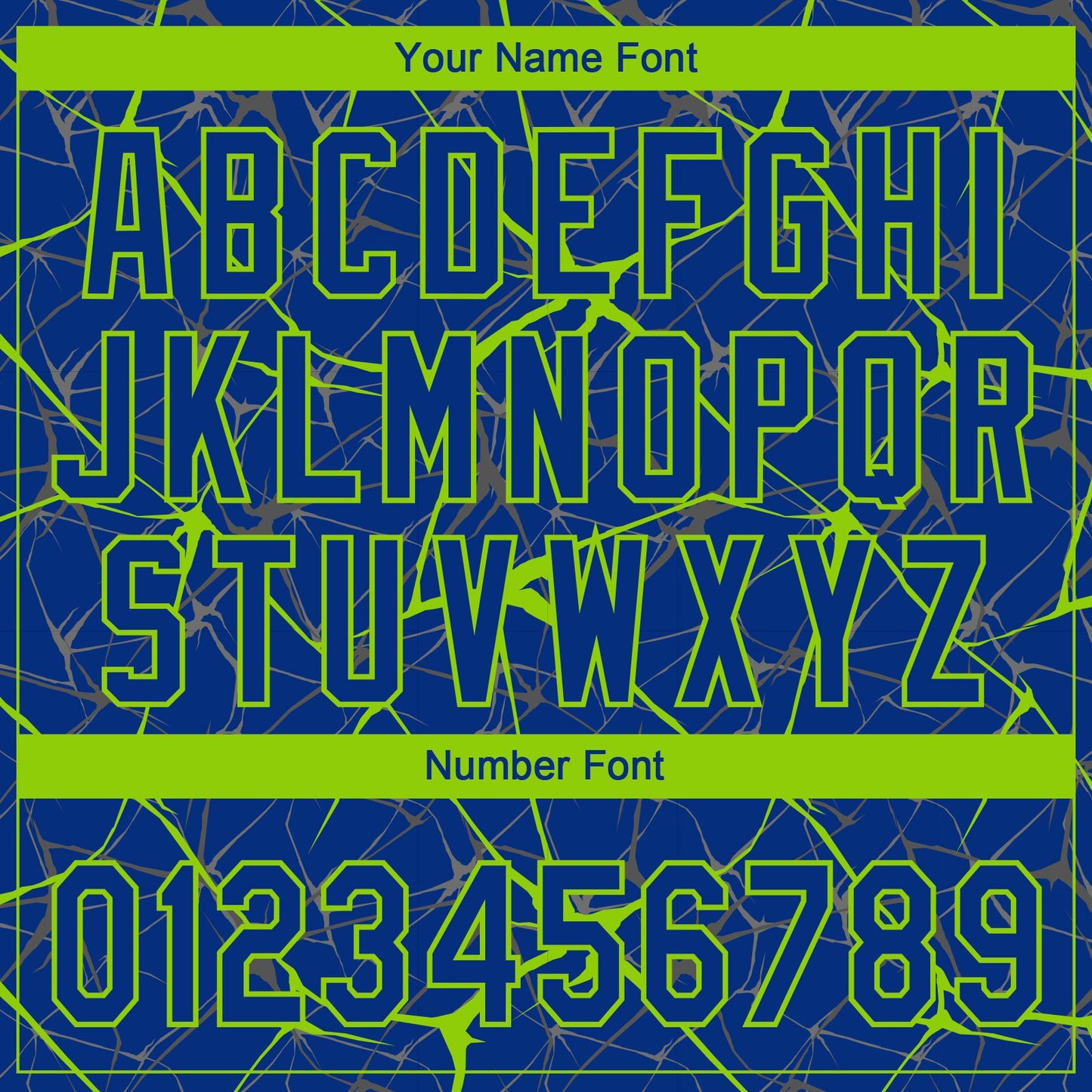 Custom Royal Neon Green  Abstract Network Two-Button Unisex Softball Jersey
