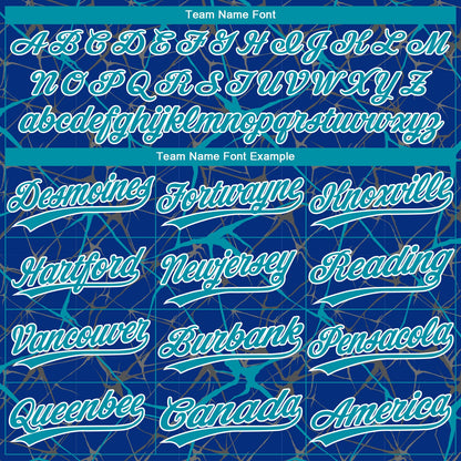 Custom Royal Teal-White  Abstract Network Two-Button Unisex Softball Jersey