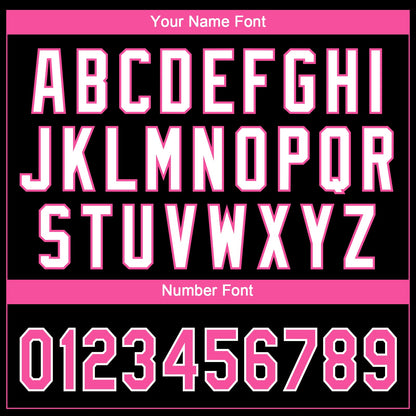 Custom Black Pink-White Gradient Style Twinkle Star Two-Button Unisex Softball Jersey