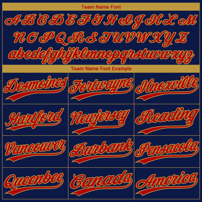Custom Navy Red-Old Gold Gradient Style Twinkle Star Two-Button Unisex Softball Jersey