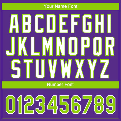 Custom Purple Neon Green-White Gradient Style Twinkle Star Two-Button Unisex Softball Jersey