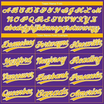 Custom Purple Gold-White Gradient Style Twinkle Star Two-Button Unisex Softball Jersey