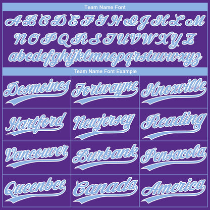 Custom Purple Light Blue-White Gradient Style Twinkle Star Two-Button Unisex Softball Jersey