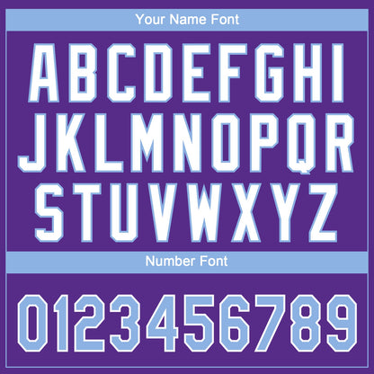 Custom Purple Light Blue-White Gradient Style Twinkle Star Two-Button Unisex Softball Jersey