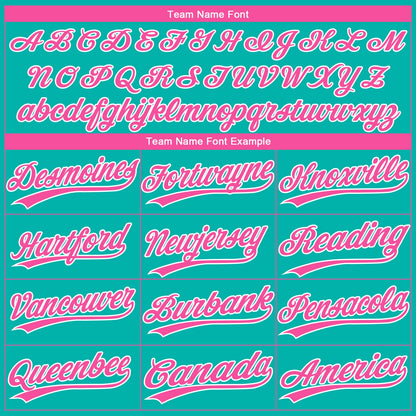 Custom Aqua Pink-White Gradient Style Twinkle Star Two-Button Unisex Softball Jersey