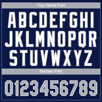 Custom Navy Gray-White Gradient Style Twinkle Star Two-Button Unisex Softball Jersey