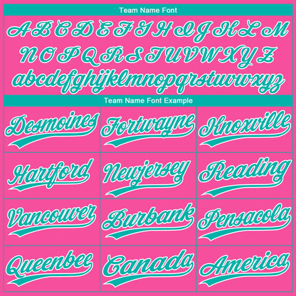 Custom Pink Aqua-White Gradient Style Twinkle Star Two-Button Unisex Softball Jersey