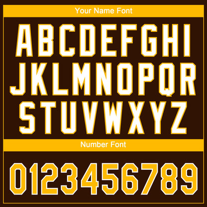 Custom Brown Gold-White Gradient Style Twinkle Star Two-Button Unisex Softball Jersey