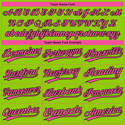 Custom Neon Green Pink-Black Gradient Style Twinkle Star Two-Button Unisex Softball Jersey